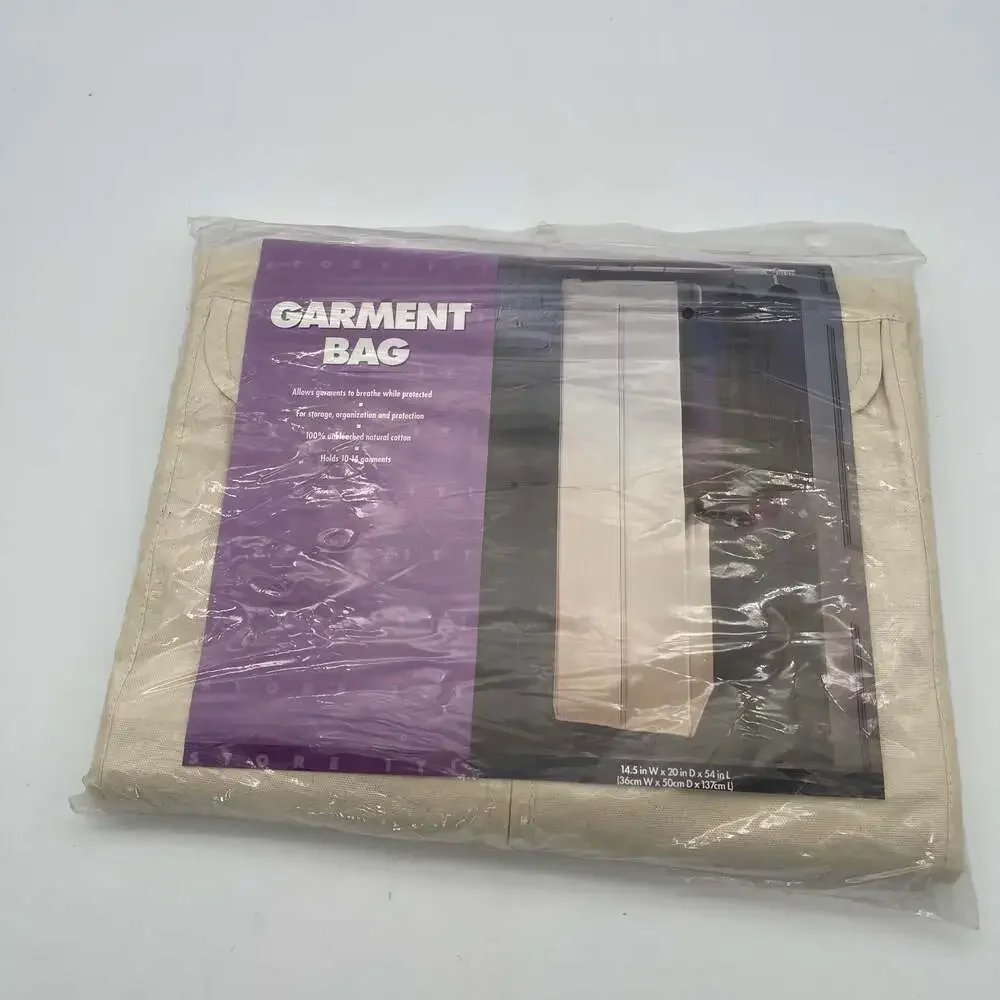 Store It! 100% Unbleached Natural‎ Cotton Garment Bag 14.5